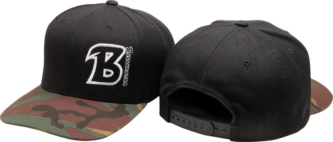 Bassaholics flex fit snapback hat black camo