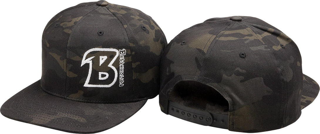 Bassaholics flex fit snapback hat black multicam