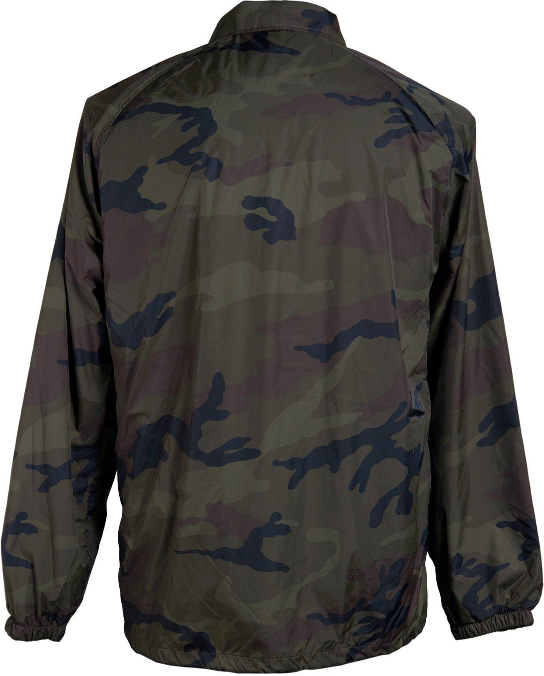 Boxed fishing windbreaker camo jacket back