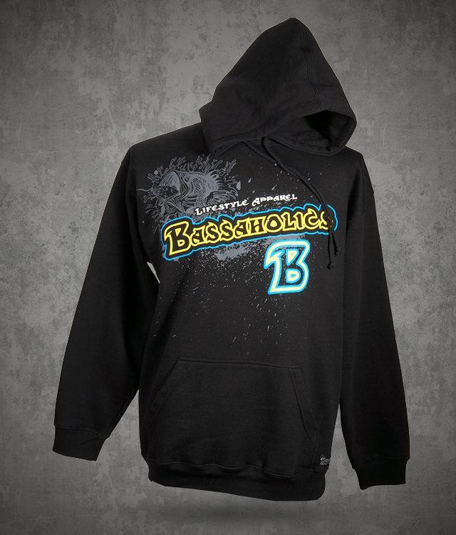 B Neon Pullover fishing hoodie black