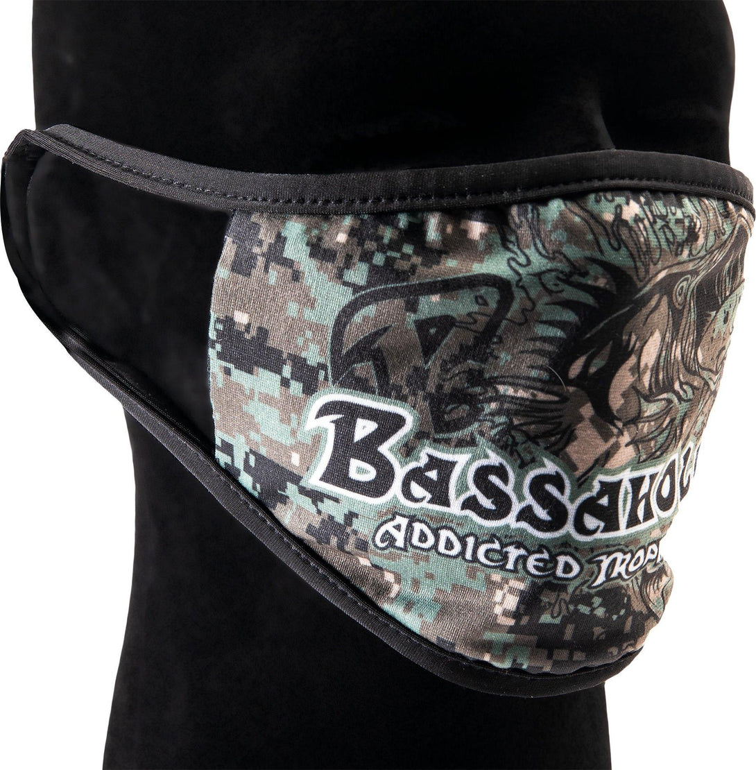 Battlefield Camo health fishing face mask on angler