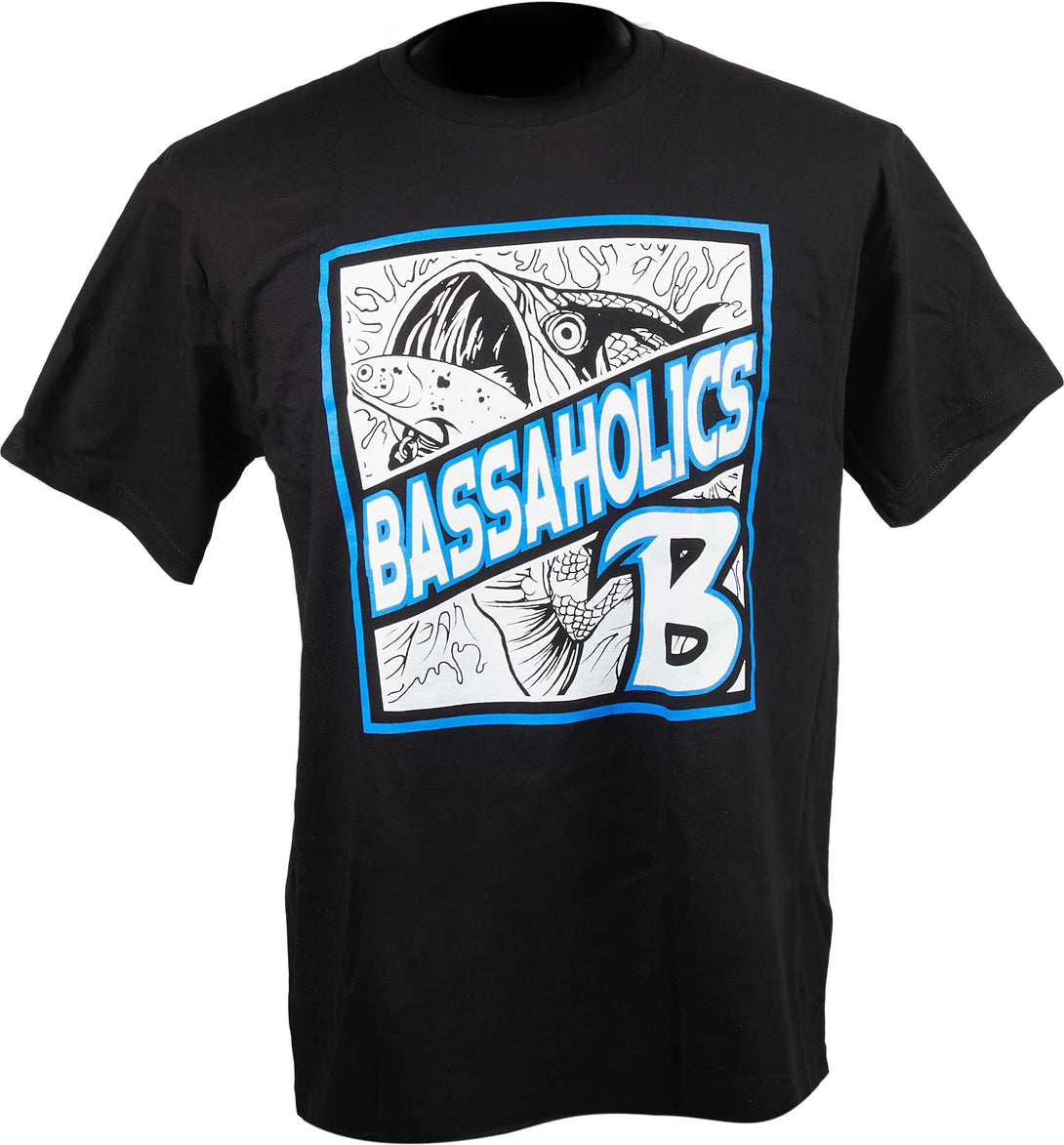 Frontpage bass fishing TShirt in Black
